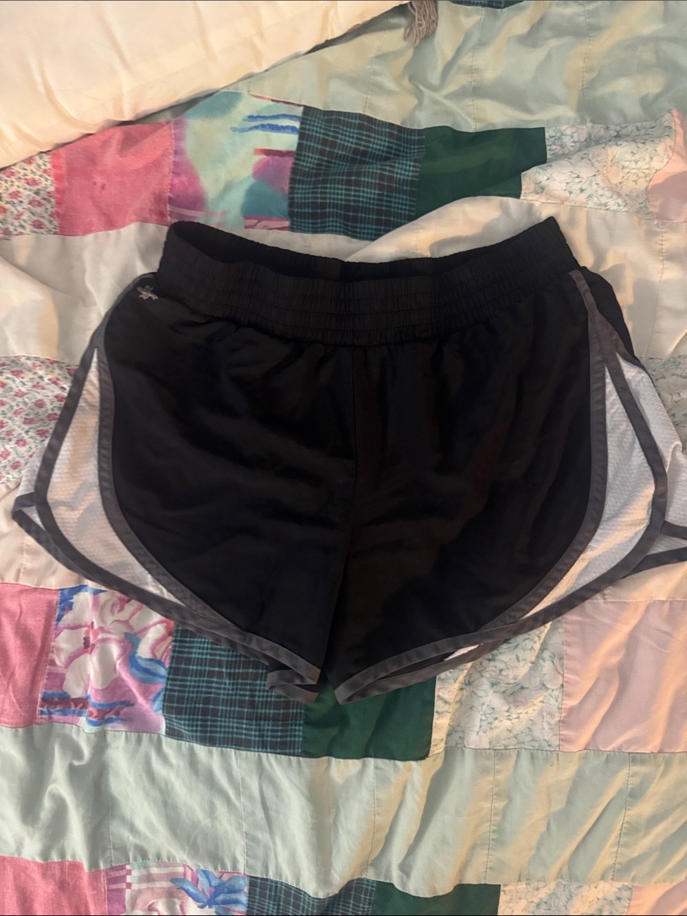 tek gear Black Athletic Shorts with Gray Trim